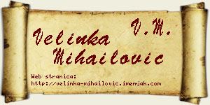 Velinka Mihailović vizit kartica
